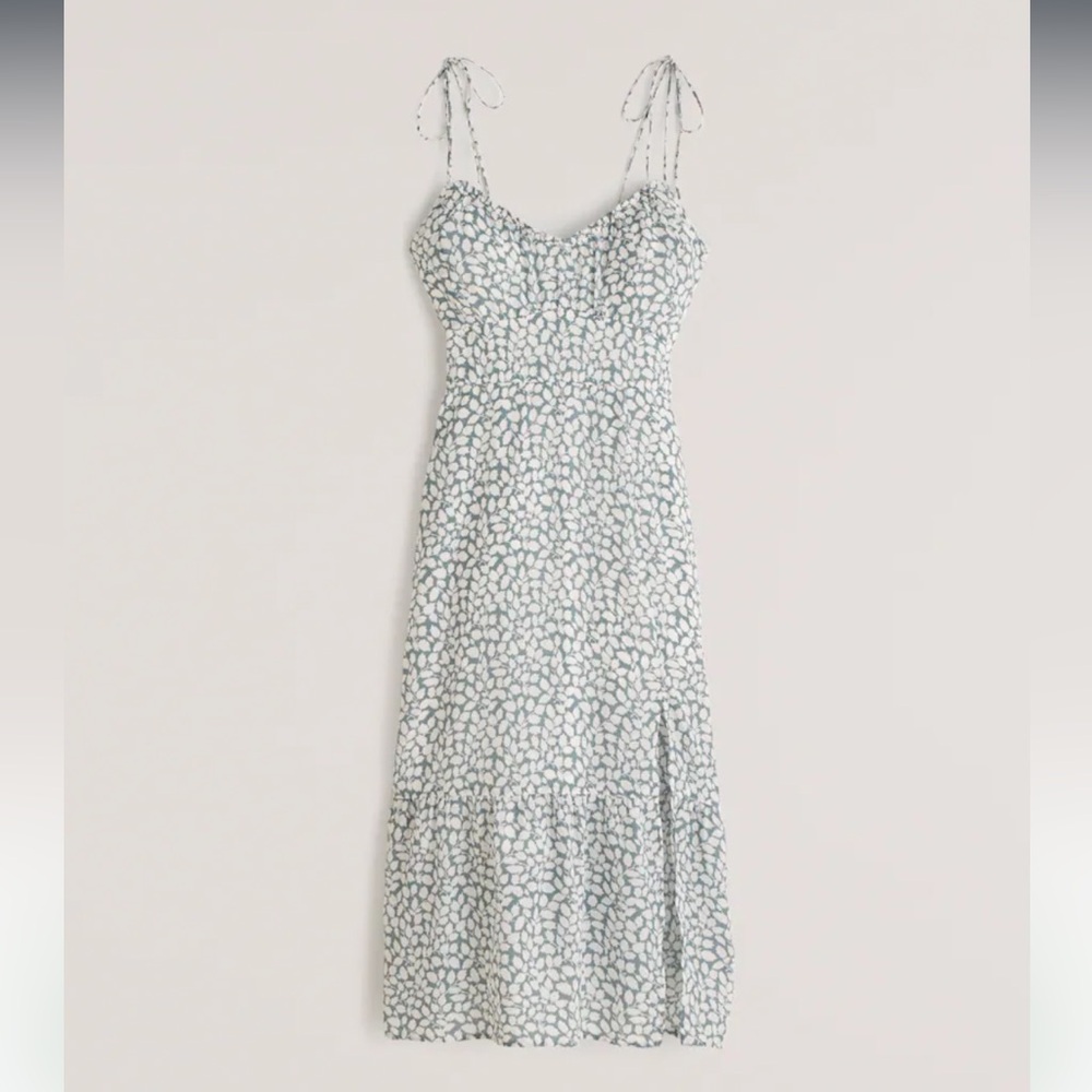 Green/White Midi Summer dress